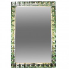 Rectangular green glass surround mirror 